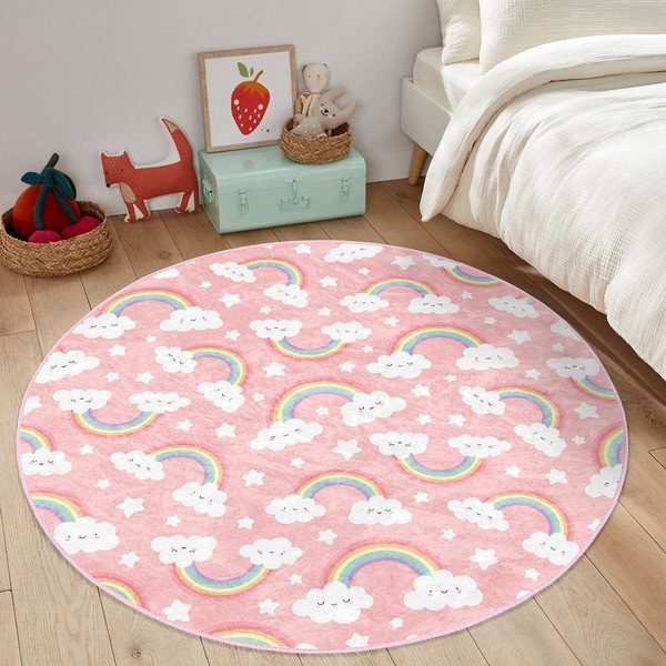 Rózsaszín gyerek szőnyeg ø 120 cm Comfort – Mila Home-image-2