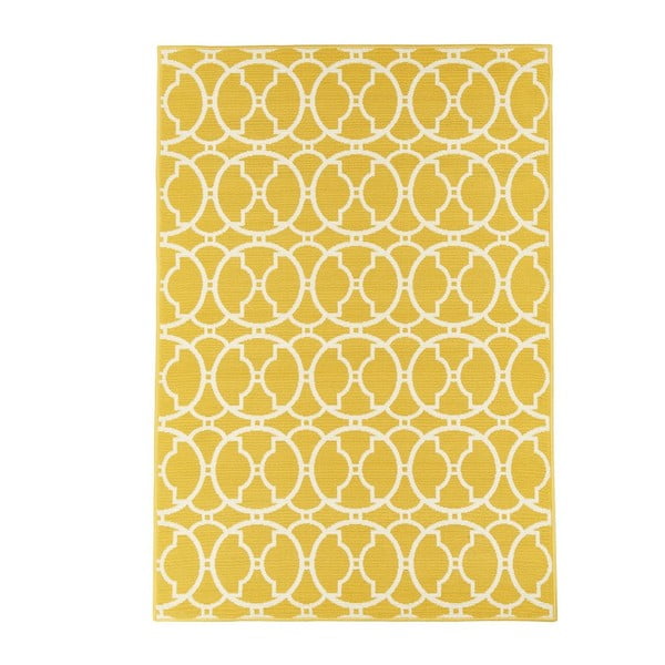 Interlaced sárga kültéri szőnyeg, 133 x 190 cm - Floorita