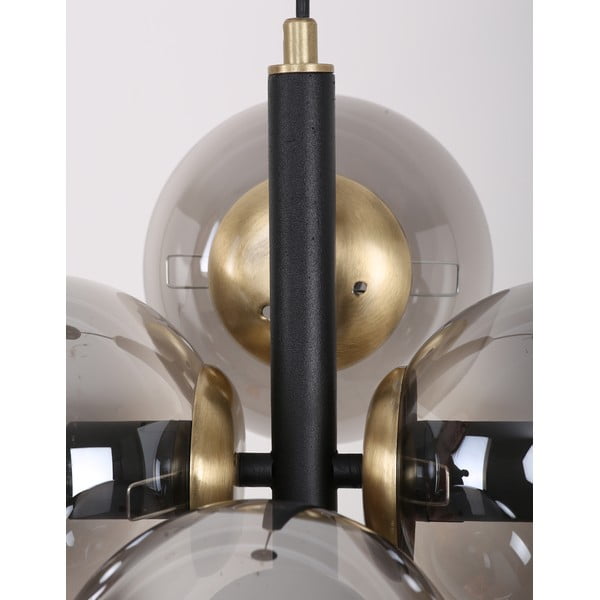 Fekete-szürke függőlámpa üveg búrával ø 15 cm Forte – Squid Lighting-image-2