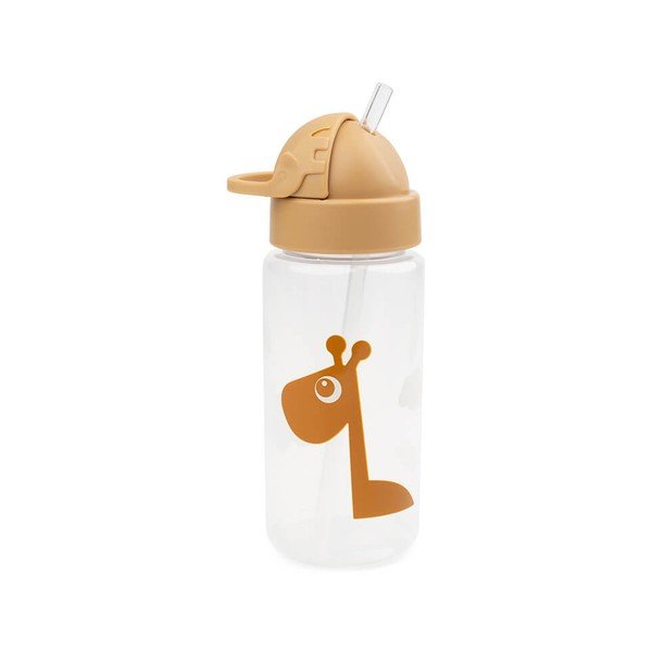 Sárga gyerek ivópalack szívószállal 350 ml Raffi - Done by Deer-image-1