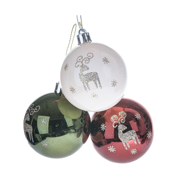 Műanyag karácsonyfadísz készlet 3 db-os ø 6 cm – Dakls