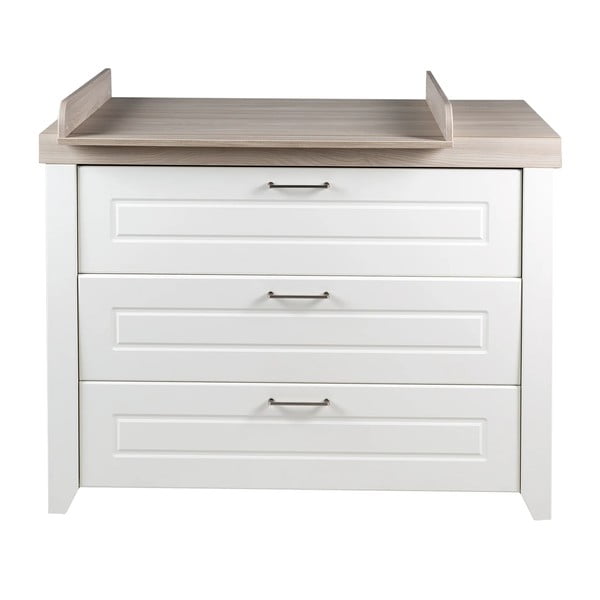 Fehér alacsony gyerek komód pelenkázó feltéttel szilfa dekorral 120x98 cm Felicia – Roba-image-2