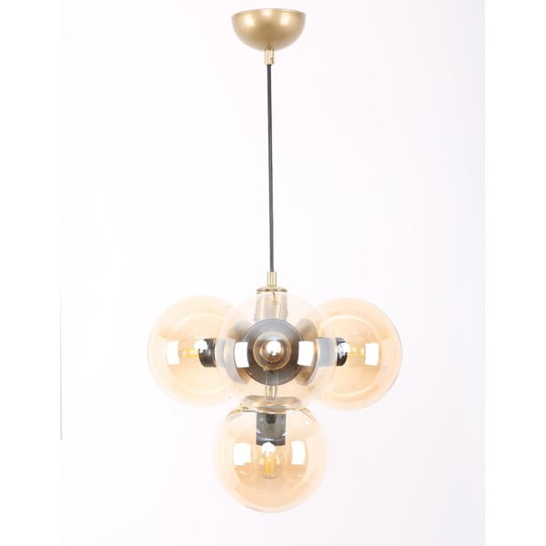 Sárga-aranyszínű függőlámpa üveg búrával ø 15 cm Hector – Squid Lighting-image-3