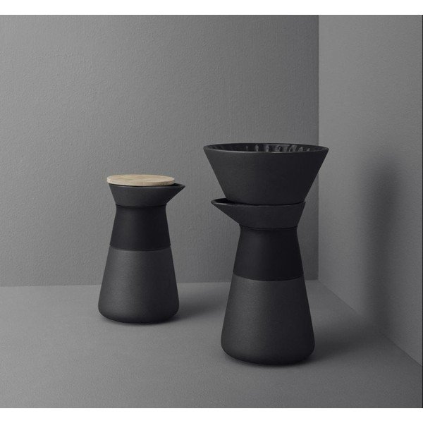 Fekete kőedény kotyogós kávéfőző 600 ml Theo – Stelton-image-1
