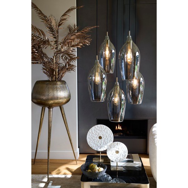 Sötétszürke-bronzszínű függőlámpa üveg búrával ø 45 cm Lukaro – Light & Living-image-1