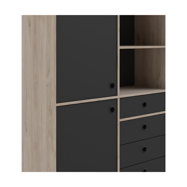 Rome fekete könyvvespolc tölgyfa dekoros kerettel, 99 x 154 cm - Tvilum-image-1