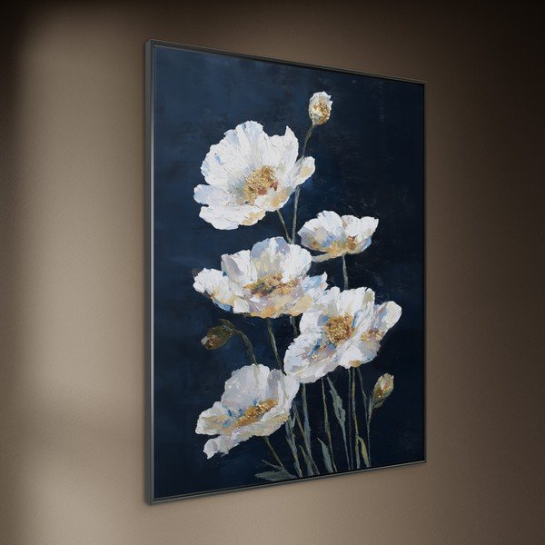 Nyomtatott keretezett kép 60x80 cm White Poppies – Styler-image-2