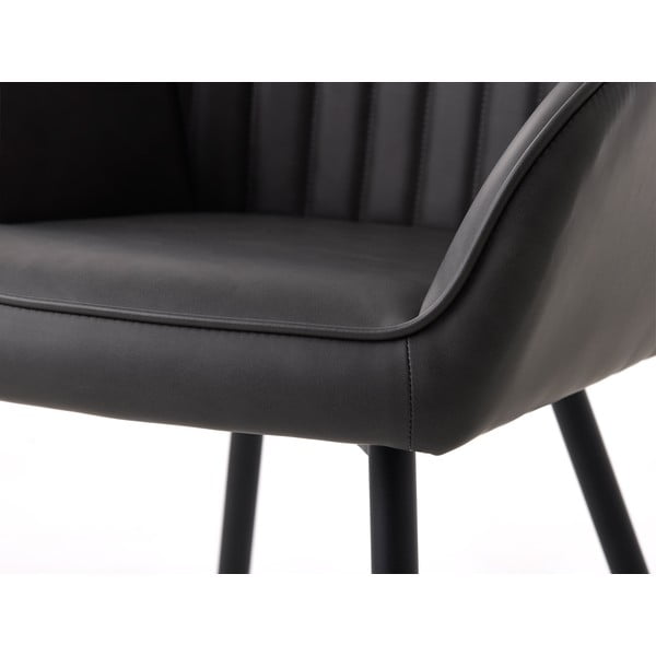 Sötétszürke kárpitozott karfás étkezőfotel szett 2 db-os Nolan Stripe – Unique Furniture-image-4