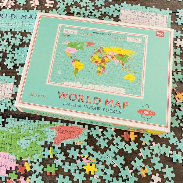 Puzzle (darabszám 1000) World Map – Rex London-image-1