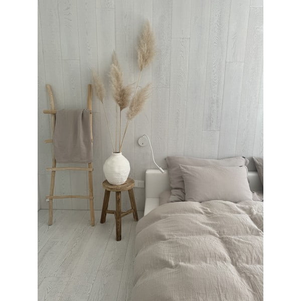 Bézs kétszemélyes muszlin ágyneműhuzat 200x200 cm Plain Muslin – Butter Kings