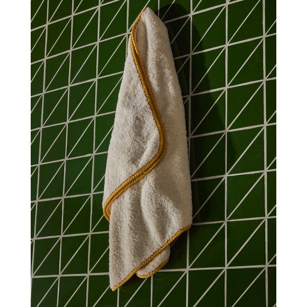 Sárga-fehér frottír pamut törölköző 50x90 cm Sedora – Kave Home-image-1