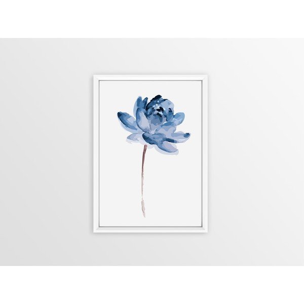 One Blue Flower keretezett kép, 23 x 33 cm - Piacenza Art