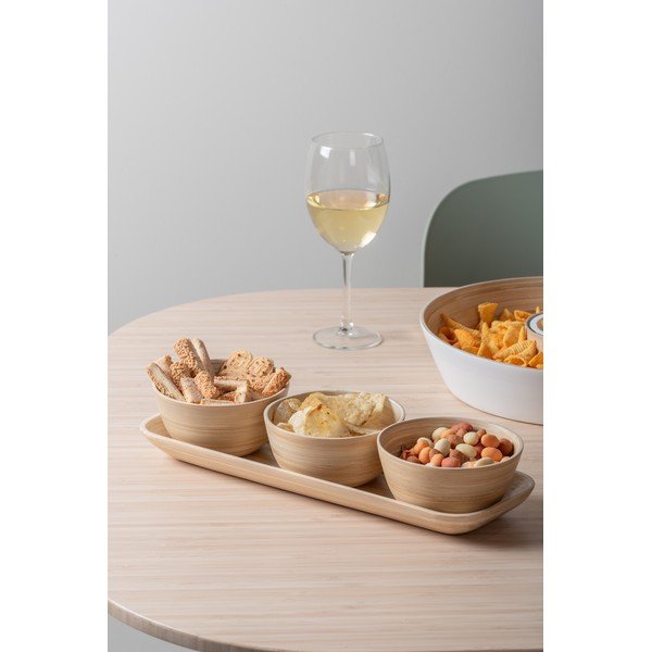 Natúr színű bambusz szervírozó készlet Puro – PT LIVING-image-1