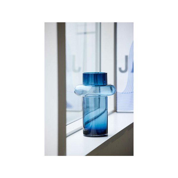 Tube sötétkék üveg váza, magasság 30 cm - Lyngby Glas-image-3