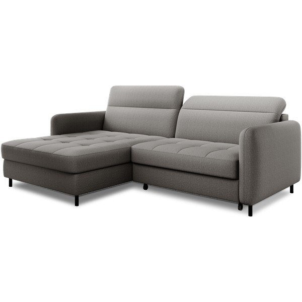 Szürke bársony kinyitható-tárolóhelyes sarokkanapé (bal oldali-heverő résszel) Gomsi – ELTAP-image-2