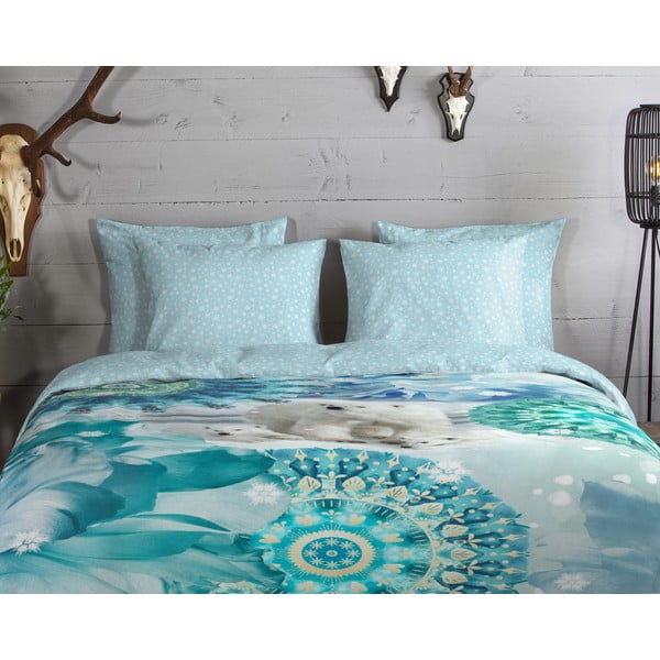 Kék egyszemélyes flanel ágyneműhuzat 140x200 cm Seppo – HIP-image-2