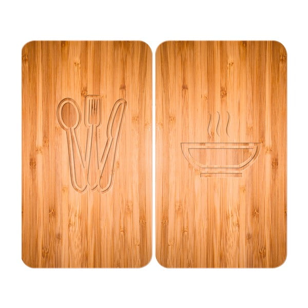 Edzett üveg tűzhely fedőlap szett 2 db-os 30x52 cm Lunch – Wenko