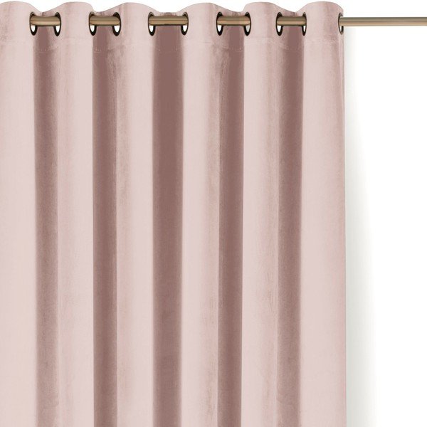 Világos rózsaszín bársony dimout (részleges sötétítő) függöny 530x270 cm Velto – Filumi