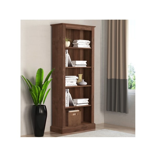 Barna borovi fenyő könyvespolc 181x31 cm Mille – Støraa-image-1