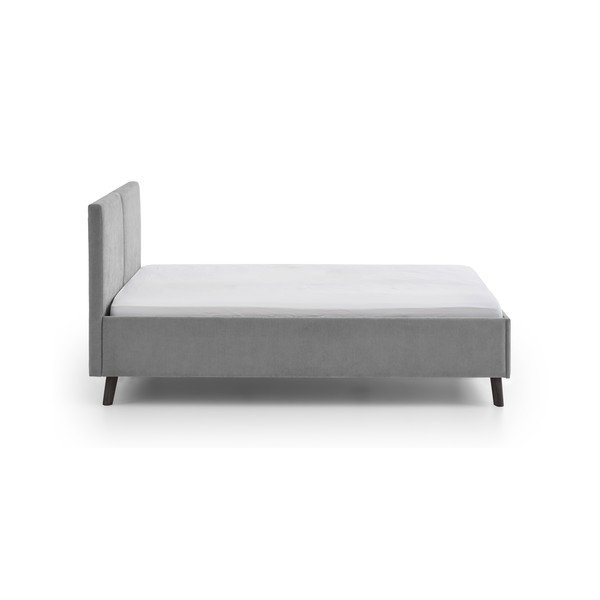 Szürke kárpitozott franciaágy ágyráccsal 140x200 cm Piano – Meise Möbel-image-2