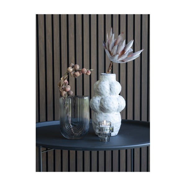 Világosszürke üveg váza (magasság 19 cm) – House Nordic-image-1