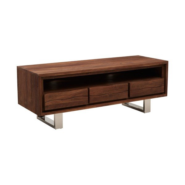 Sötét natúr színű akácfa TV-állvány 140x52x50 cm Simla – Premier Housewares
