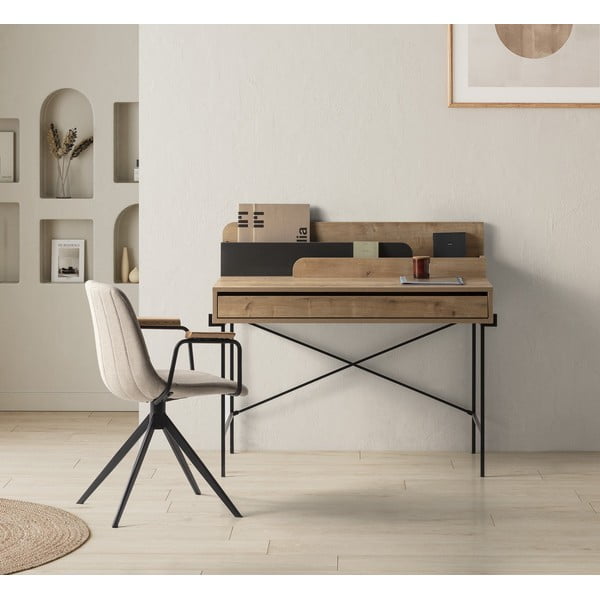 Tölgyfa szekreter típusú íróasztal 60x113 cm Lila – Marckeric-image-1