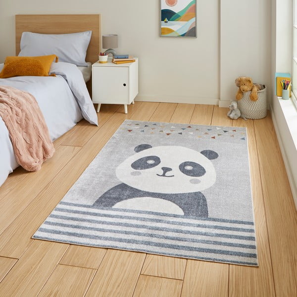 Világosszürke gyerek szőnyeg 120x170 cm Vida Kids Panda – Think Rugs-image-1
