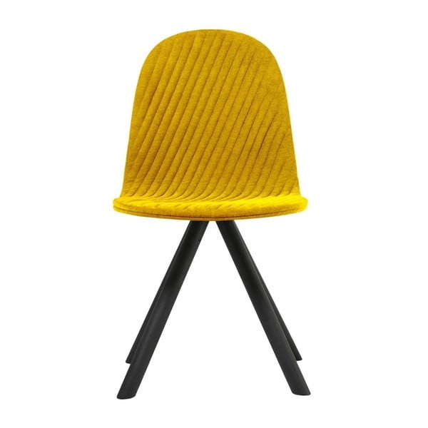 Mannequin Stripe sárga szék fekete lábakkal - Iker