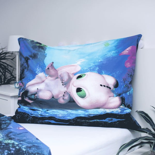 Kék egyszemélyes pamut gyerek ágyneműhuzat 140x200 cm How To Train Your Dragon – Jerry Fabrics-image-3