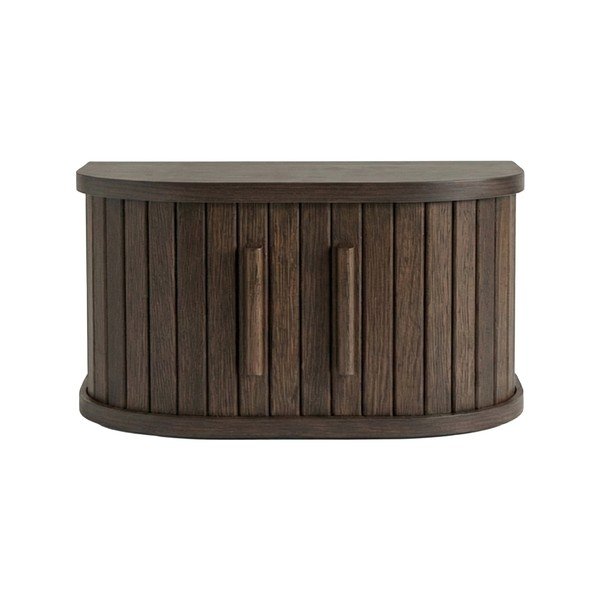 Sötét natúr színű függő éjjeliszekrény tölgyfa dekorral Meta – Unique Furniture-image-1