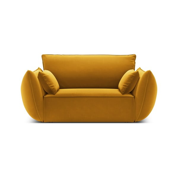 Mustársárga bársony fotel Vanda – Mazzini Sofas-image-2