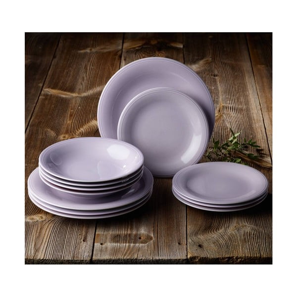 12 db-os lila porcelán tányérkészlet - Like by Villeroy & Boch Group-image-1