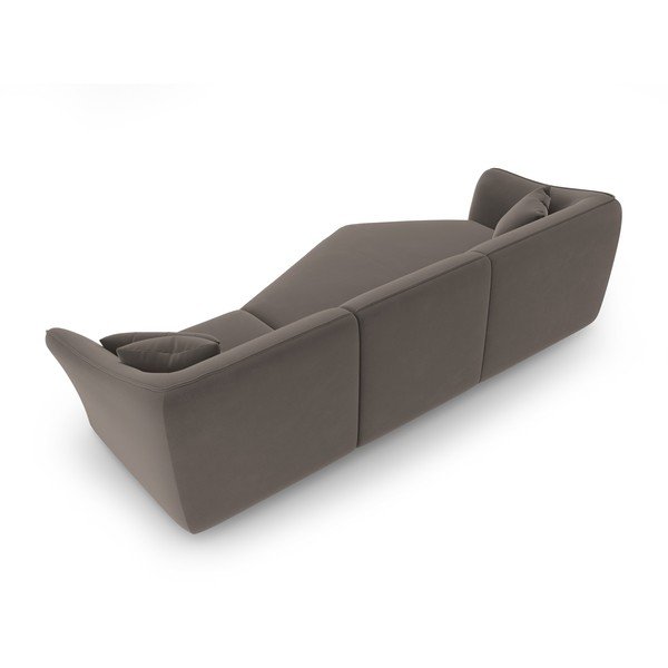Barna bársony sarokkanapé Tokyo – Cosmopolitan Design-image-4