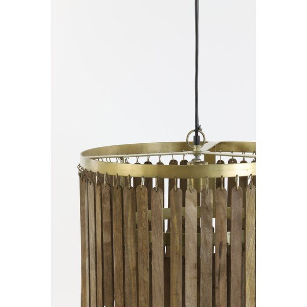 Barna függőlámpa fa búrával Gularo – Light & Living-image-3