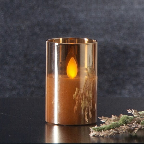 M-Twinkle narancssárga LED viaszgyertya üvegben, magasság 7,5 cm - Star Trading-image-1