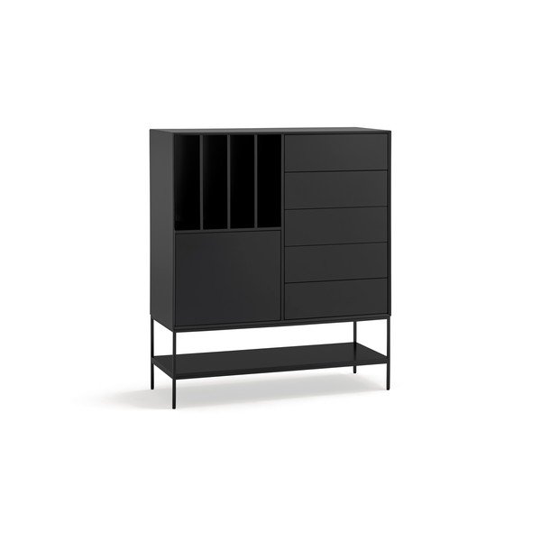 Fekete szekrény 120x140x45 cm Platt – Teulat-image-2