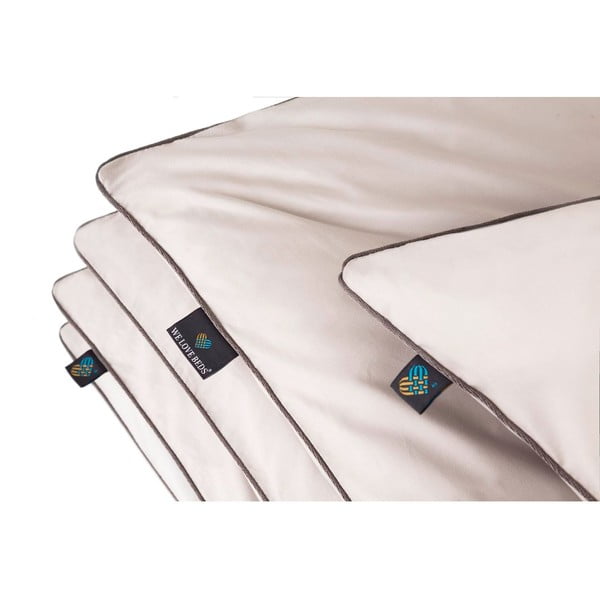 Világosszürke kétszemélyes-hosszabbított egyiptomi pamut paplanhuzat 200x220 cm Perla – WeLoveBeds-image-1