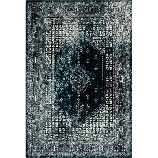 Petróleumkék gyapjú szőnyeg 133x180 cm Eve – Agnella
