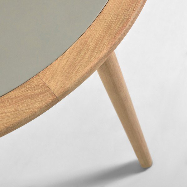 Nina eukaliptuszfa kerti étkezőasztal beton asztallappal, 120 cm ⌀ - Kave Home-image-3