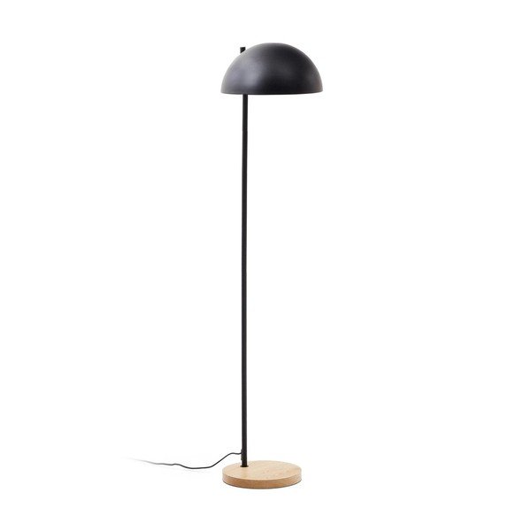 Fekete-natúr színű állólámpa fém búrával (magasság 150 cm) Catlar – Kave Home