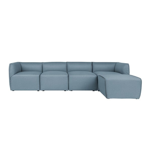 Ollo kék 4 személyes moduláris kanapé fekvőfotellel - Norrsken
