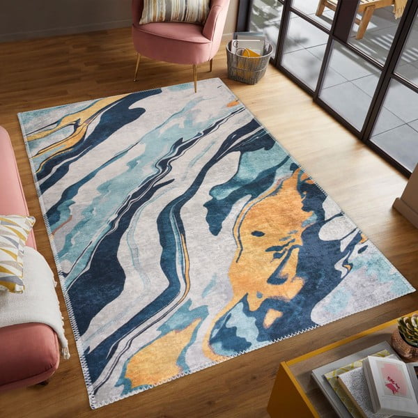 Sárga-kék mosható szőnyeg 80x150 cm Colors of Joy – Vitaus-image-1