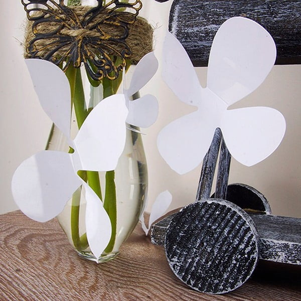 Flowers fehér 3D hatású 12 darabos öntapadós matricaszett - Ambiance-image-2