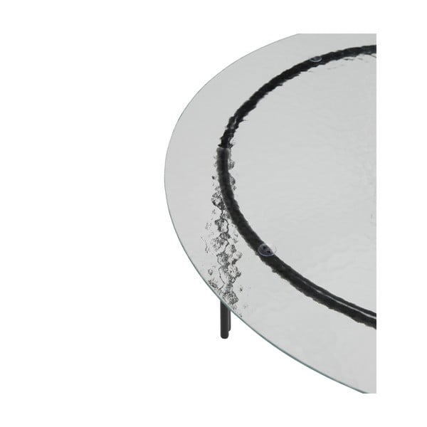 Fekete kerek dohányzóasztal üveg asztallappal ø 80 cm Orbit – Hübsch-image-3