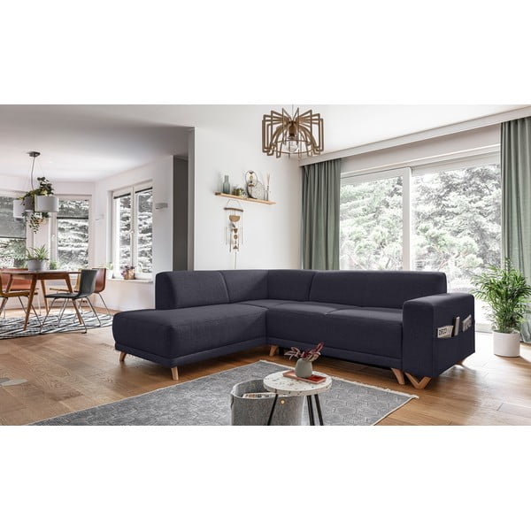 Antracitszürke kinyitható-tárolóhelyes sarokkanapé (bal oldali-L alakú) Classy Sophie – Miuform-image-3