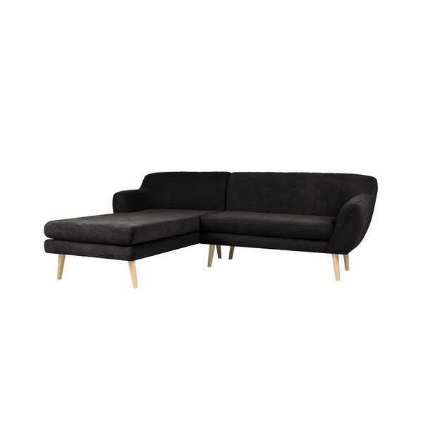 Sardaigne fekete kanapé baloldali fekvőfotellel - Mazzini Sofas-image-3