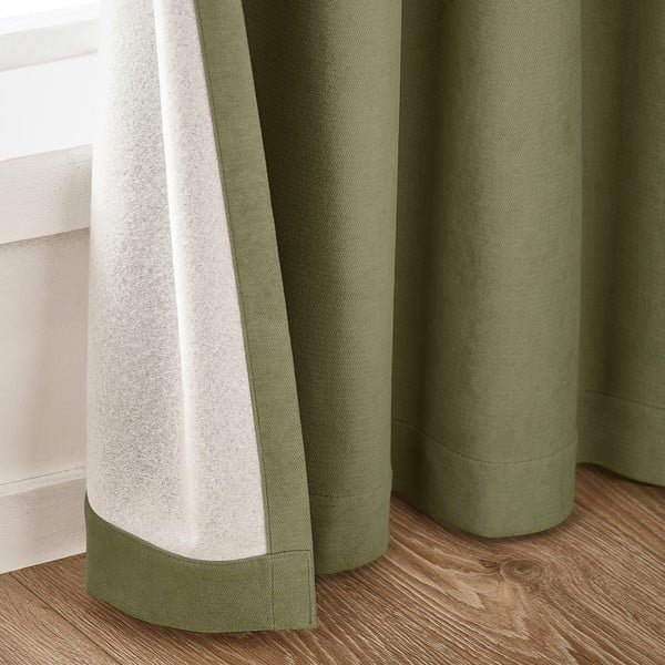 Khaki bársony sötétítő függöny szett 2 db-os 117x137 cm Wilson – Catherine Lansfield-image-2