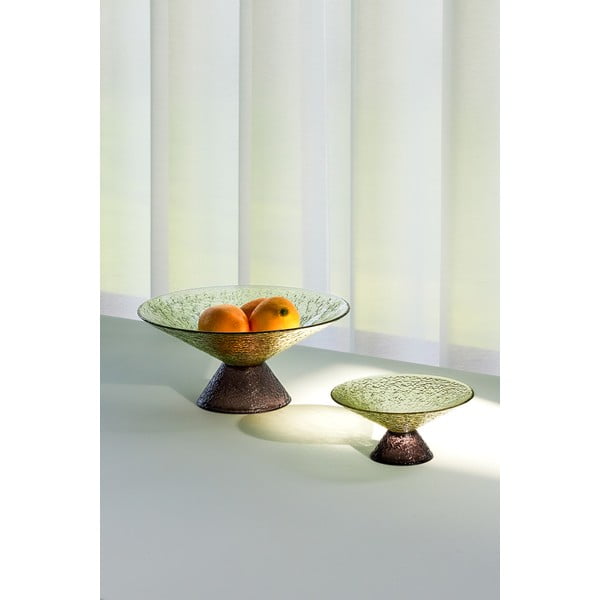 Zöld-barna üveg gyümölcstartó tál ø 25 cm Bonbon – Hübsch-image-4