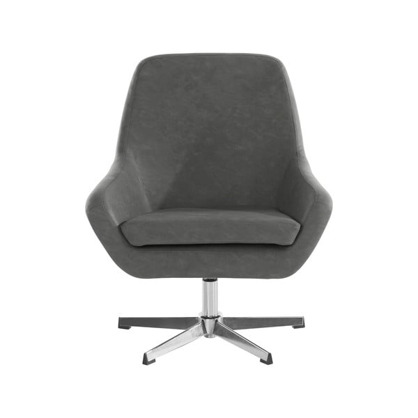 Szürke bőrutánzat fotel Naomi - Støraa-image-1